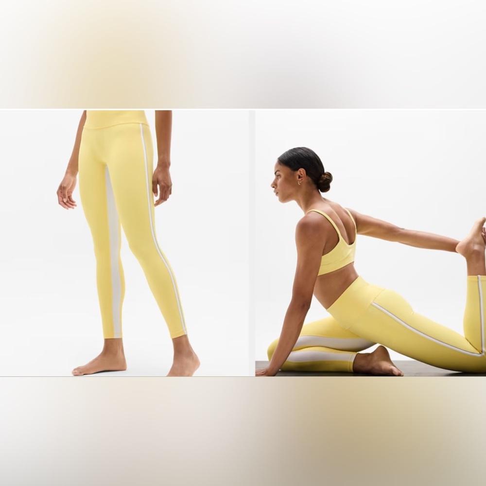 Athleta Elation Ultra High Rise Pipping Leggings w/ matching Square Neck Bra EUC